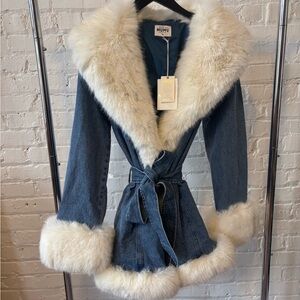 NWT SHOW ME YOUR MUMU - Hudson Coat with faux fur SIZE XLARGE